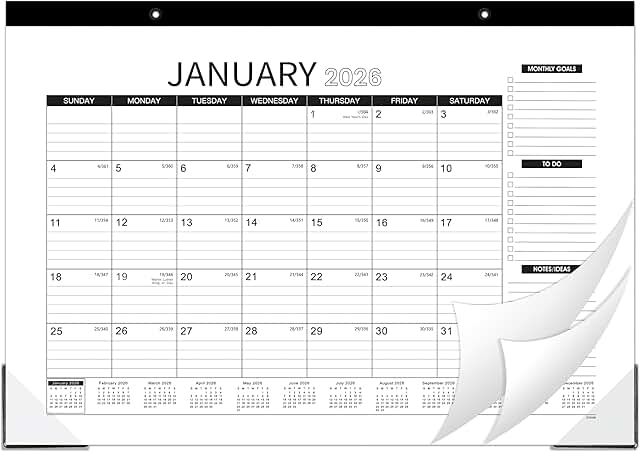 2026 Desk Calendar with Monthly Pages