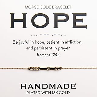 Gold Morse Code Bracelet with Inspirational Words