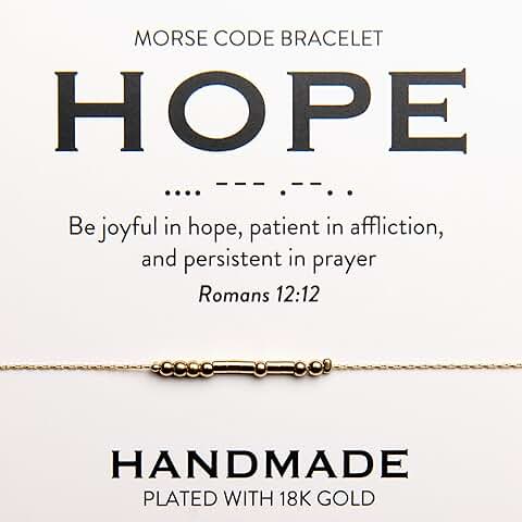 Gold Morse Code Bracelet with Inspirational Words
