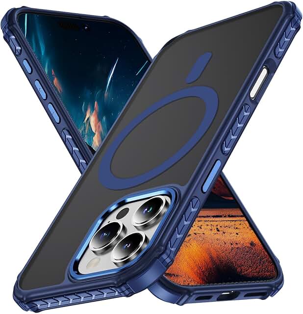 Blue Slim Shockproof Matte Phone Case with Anti-Fingerprint Finish