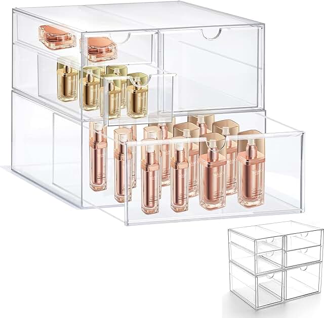 4 and 6 Drawer Acrylic Storage Units