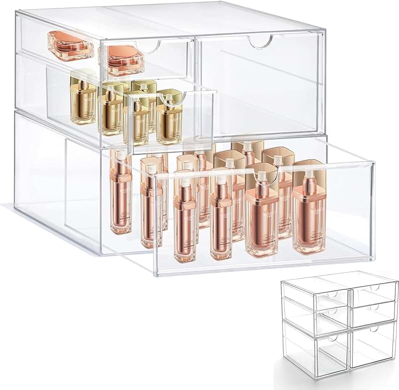 4 and 6 Drawer Acrylic Storage Units