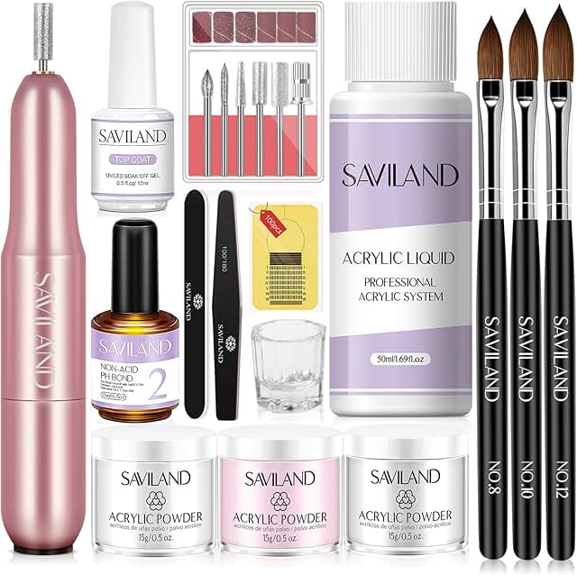 Acrylic Nail Kit with Drill and Tools for Beginners