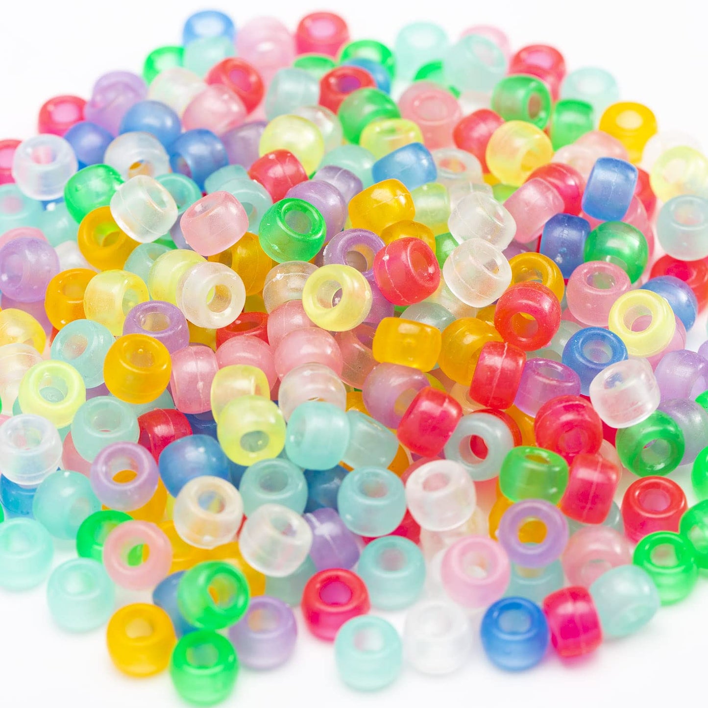 Bulk 1000 Acrylic Pony Beads in 9 Colors for Jewelry and Hair Braiding