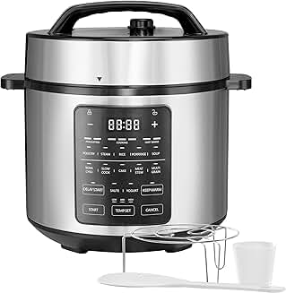 12-in-1 6QT Electric Pressure Cooker with Non-Stick Surface