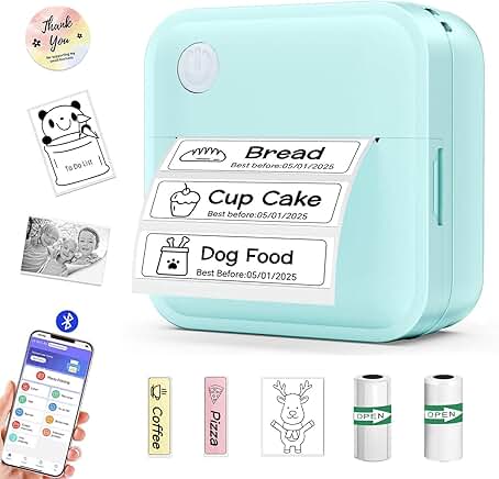 Portable Bluetooth Label Maker with Tape for Home Office