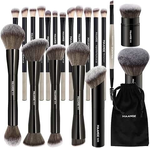 20-Piece Double-Ended Foundation Makeup Brush Set