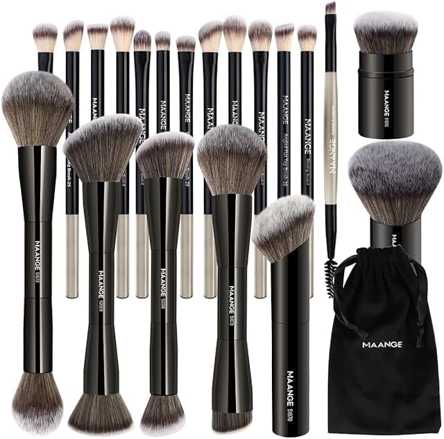 20-Piece Double-Ended Foundation Makeup Brush Set