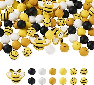 100pcs Yellow Round Silicone Beads for Jewelry and Crafts