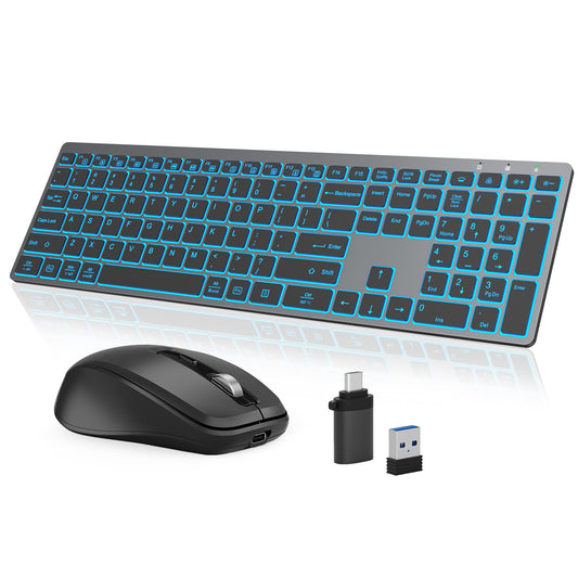 K637 Wireless Keyboard and Mouse with 7-Color Backlight