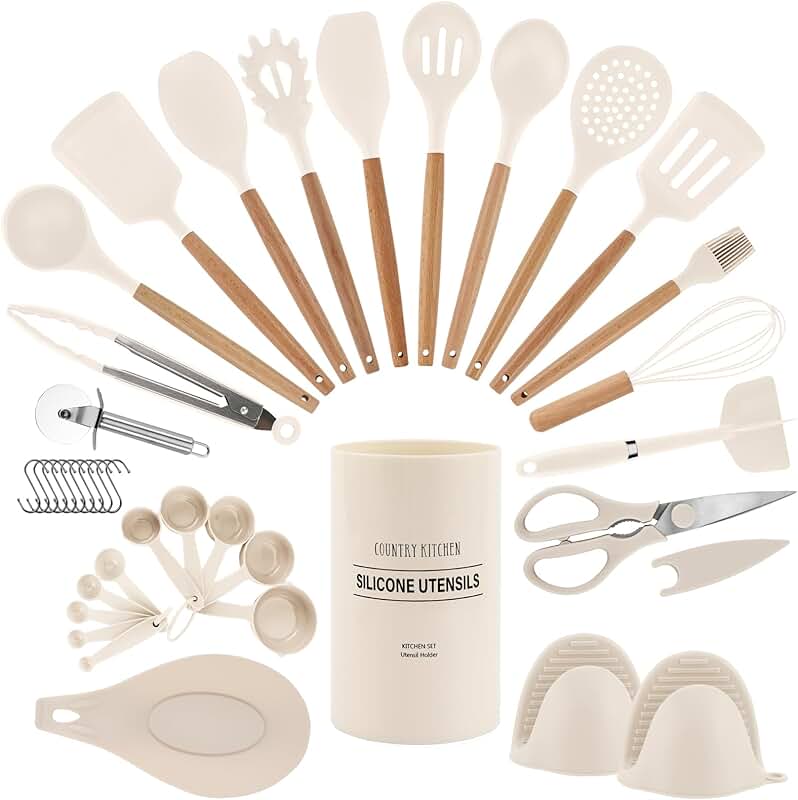 Heat-Resistant Silicone Spatula Set for Cooking and Baking
