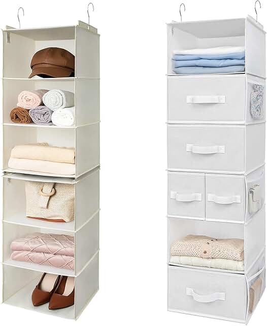 Bundle of hanging closet organizers and storage shelves