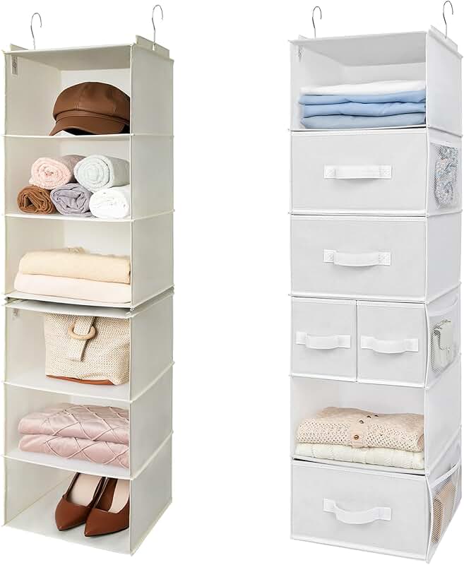 Bundle of hanging closet organizers and storage shelves