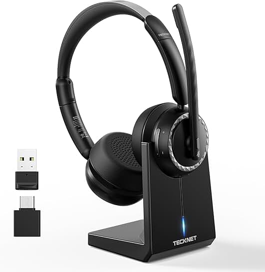 Wireless Bluetooth Headset with Mic for Work