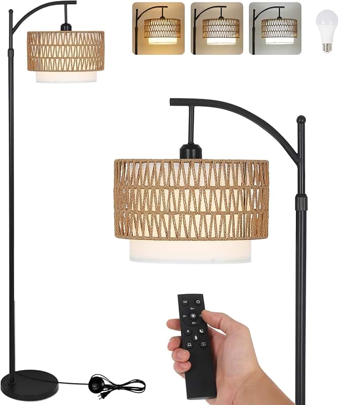 Floor Lamp with 3 Color Temperatures and Remote