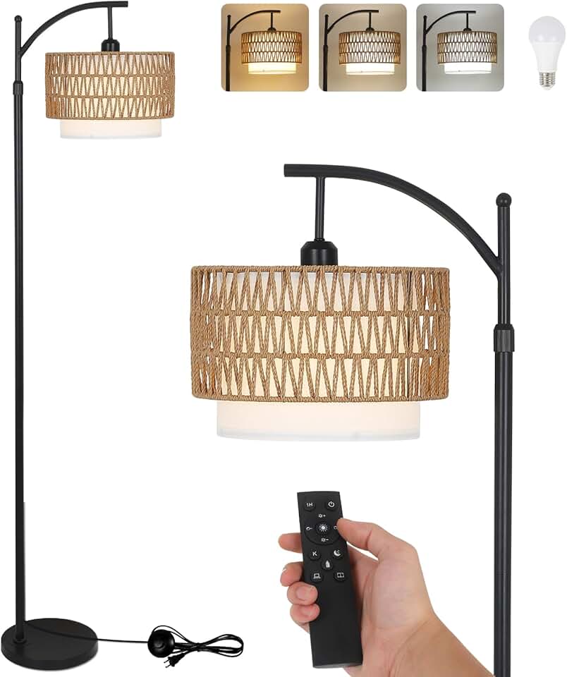 Floor Lamp with 3 Color Temperatures and Remote
