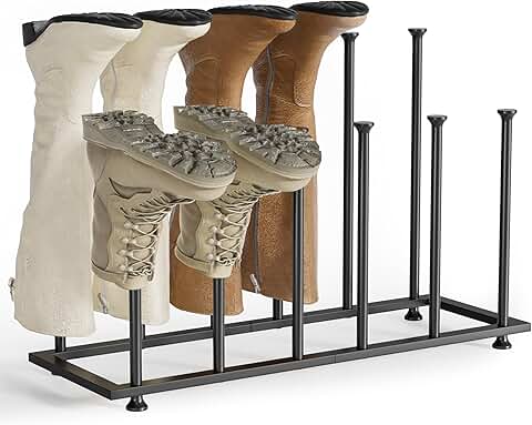 Tall Black Metal Boot Rack for 6 Pairs