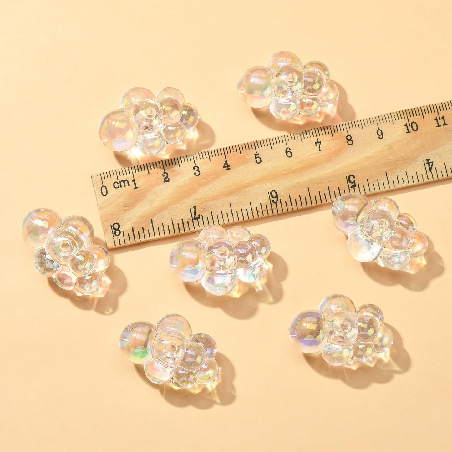 10 Pcs UV Plating Acrylic Cloud Beads for Jewelry Making