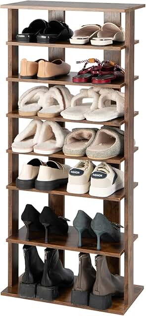 7-Tier Vertical Shoe Rack for Small Spaces