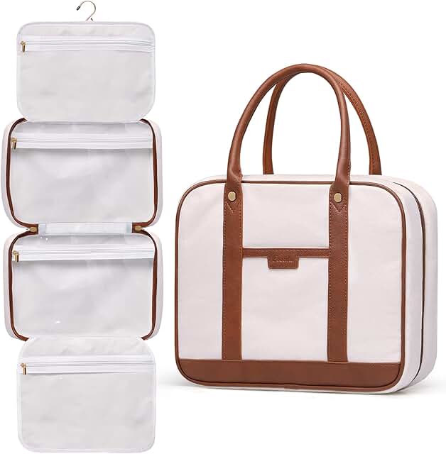Large Hanging Travel Toiletry Bag with 4 Compartments