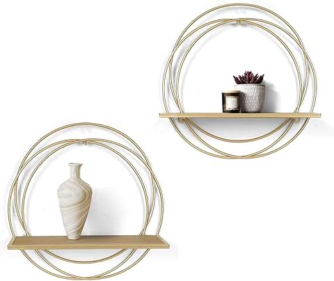 16-inch Gold Floating Shelves Set of 2