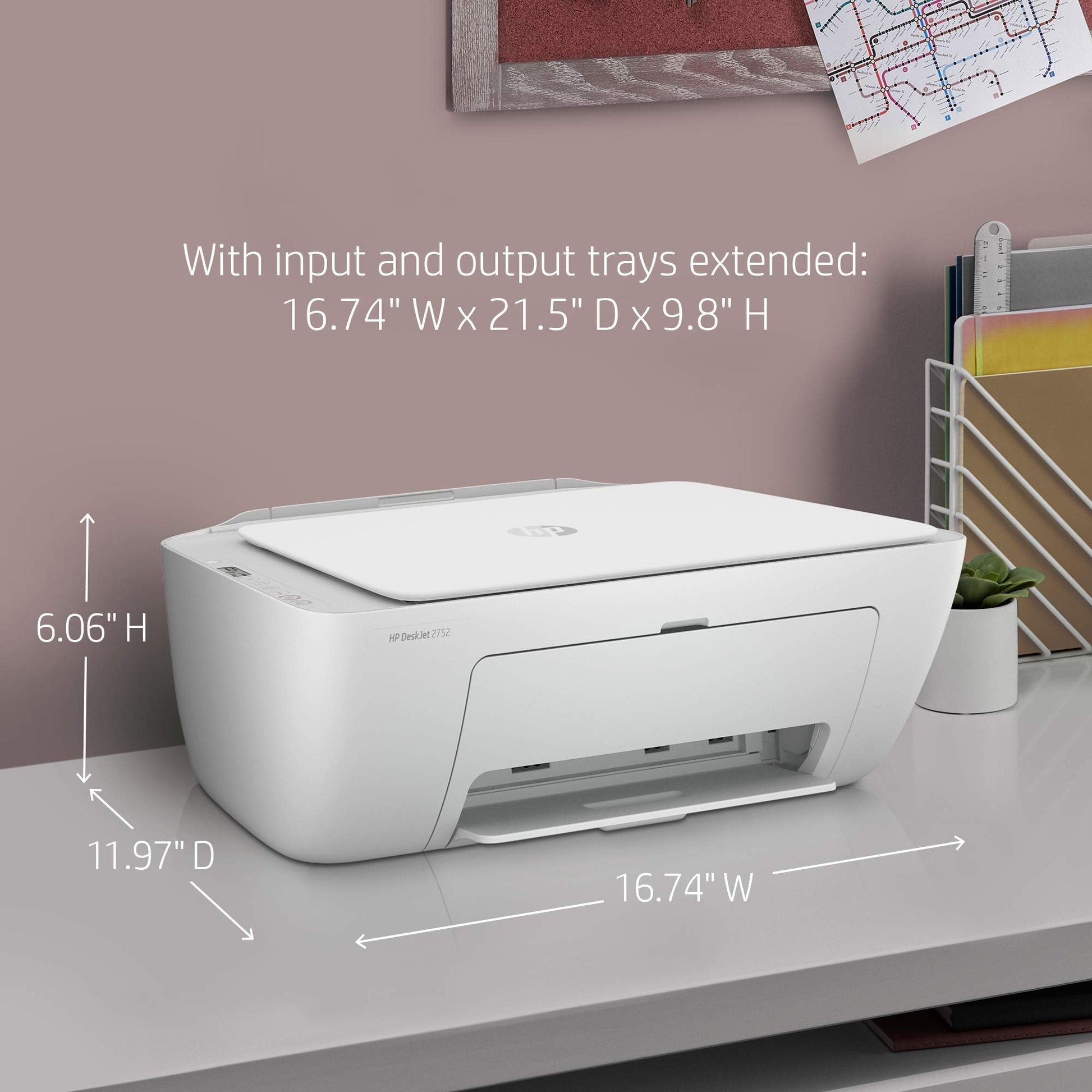 DeskJet 2752 Wireless All-in-One Color Inkjet Printer, Scan and Copy with Mobile Printing, 8RK11A (Renewed)
