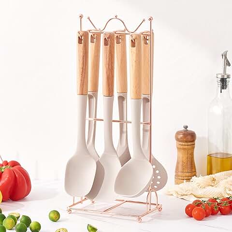 7-Piece Silicone Kitchen Utensil Set with Holder