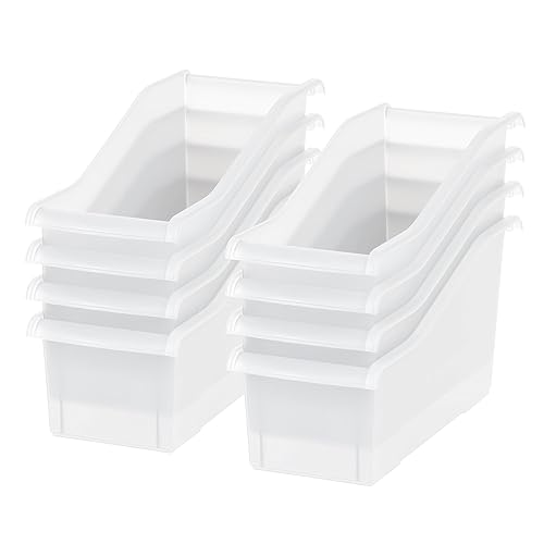 8-Pack Clear Plastic Book and Magazine Holders