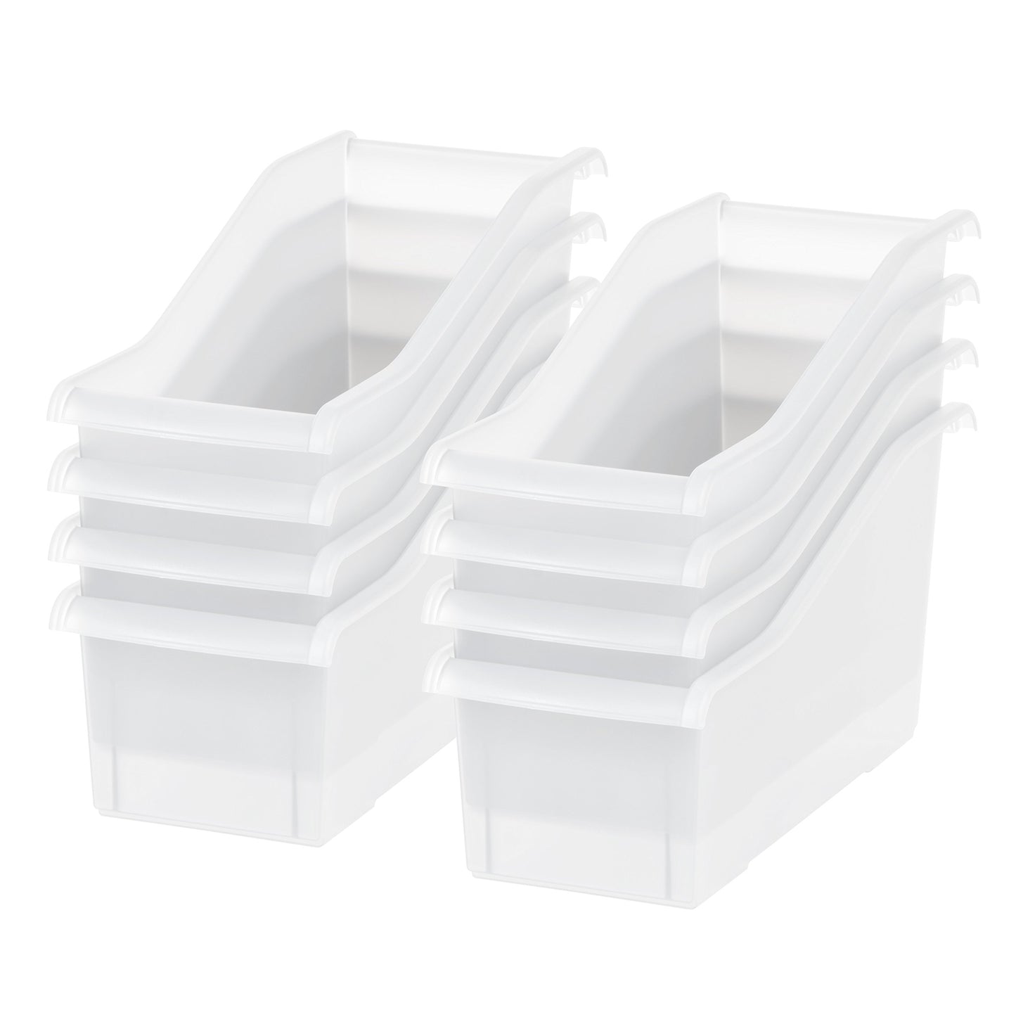 8-Pack Clear Plastic Book and Magazine Holders
