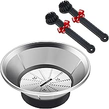 Mesh filter basket with cleaning brushes for juicers