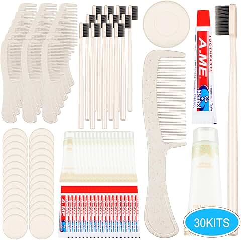 30 Pack Travel Toiletry and Hygiene Kit for Homeless Care