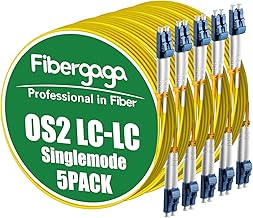 Five 8M OS2 LC to LC Fiber Patch Cables