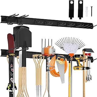 Garage Wall Mount Tool Organizer with Adjustable Hooks