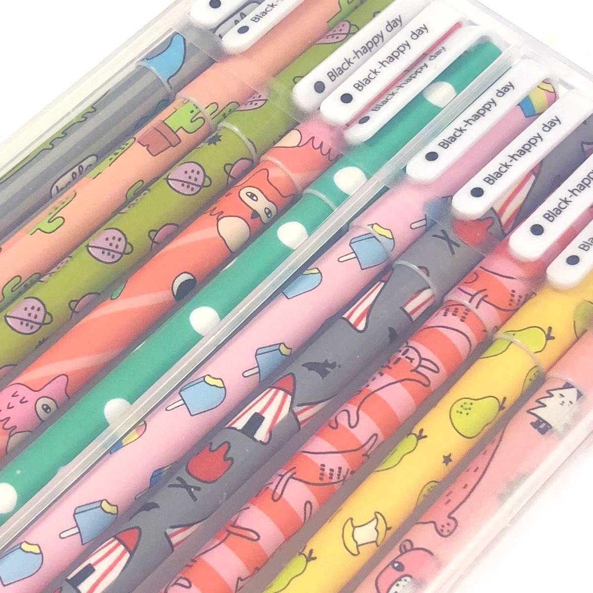 Set of 10 Cute Gel Ink Pens with Fine Point
