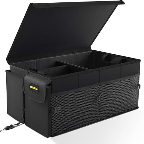 Large Collapsible Car Trunk Organizer with Lid
