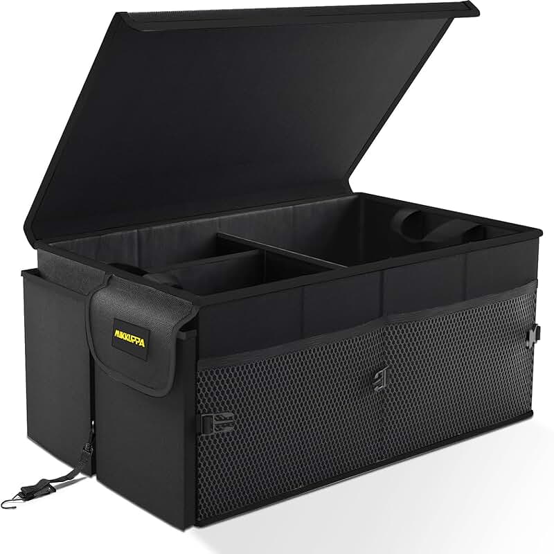 Large Collapsible Car Trunk Organizer with Lid