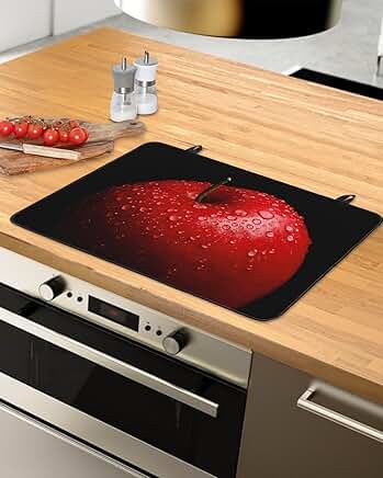 Red Fruit Apples Oil Painting Cooktop Protector Mat