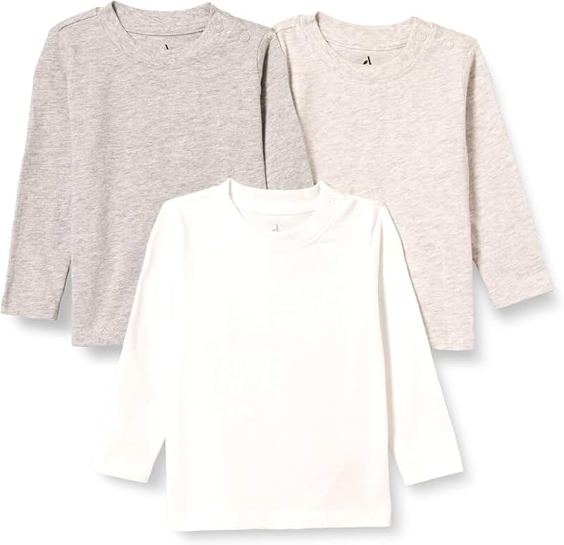Pack of 3 Organic Cotton Long Sleeve Baby T-Shirts