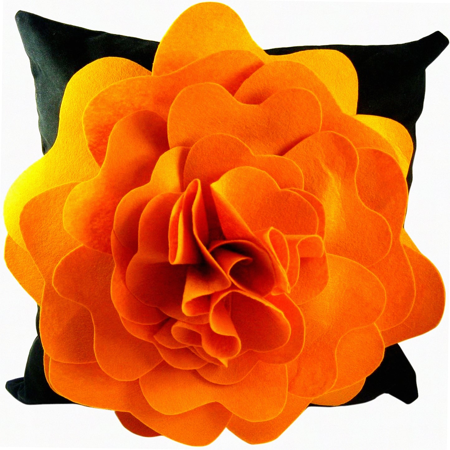 Floral Bliss 3D Throw Pillow Cover - Yellow Blooms - 18" x 18" - Home Decor Accent - Soft Cushion Case - Vibrant Flower Design