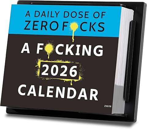 Funny 2026 Daily Calendar with Zero F*cks