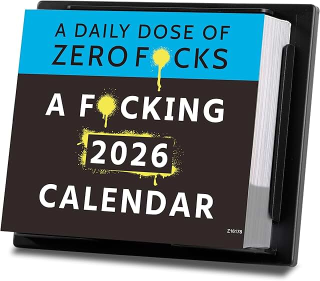 Funny 2026 Daily Calendar with Zero F*cks