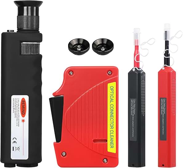 Fiber Optic Inspection Microscope Cable with Adapters and Cleaner