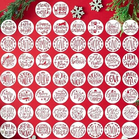 Small Christmas Stencils for Wood Slice Painting