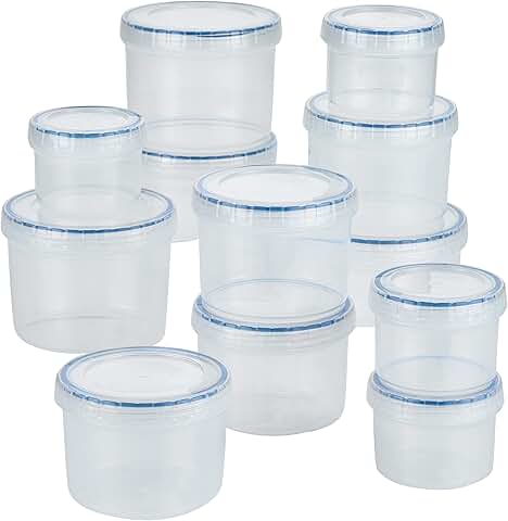 24-Piece Clear Food Storage Bin Set with Airtight Lids