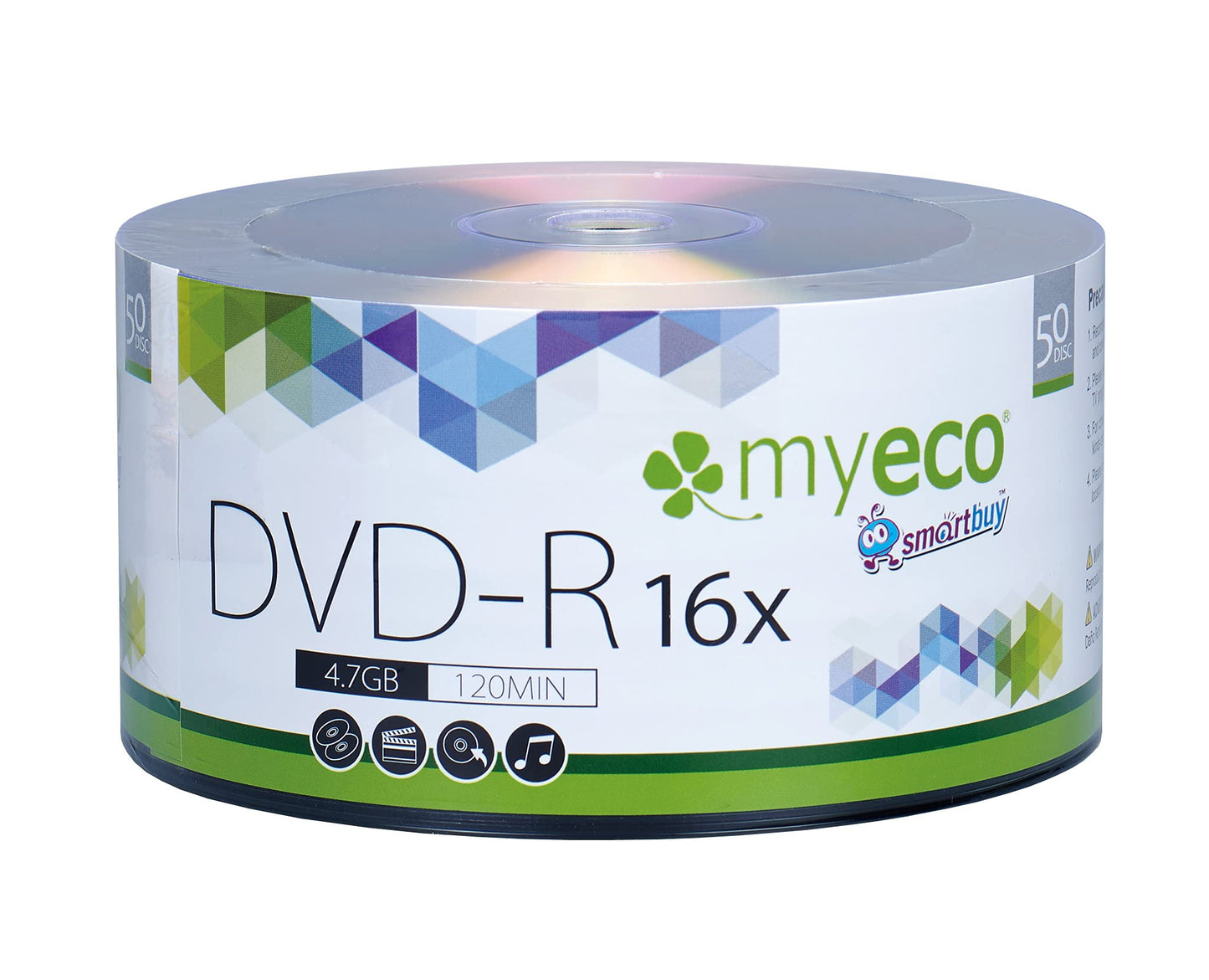 100 Pack DVD-R 16X 4.7GB/120Min Silver Logo Top Write Once Blank Media Record Disc