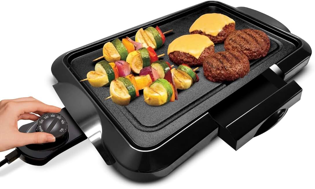 Electric Griddle with Removable Temperature Control