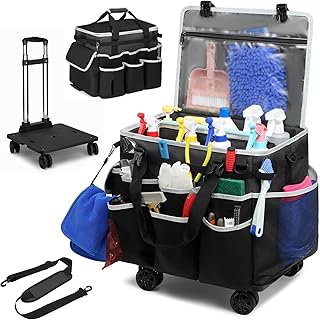 Large Rolling Cleaning Caddy with Detachable Trolley