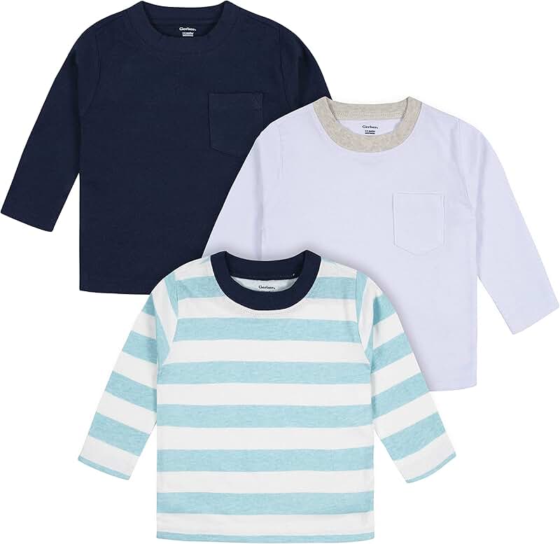 Baby Boys' Long Sleeve Pocket Tees Pack