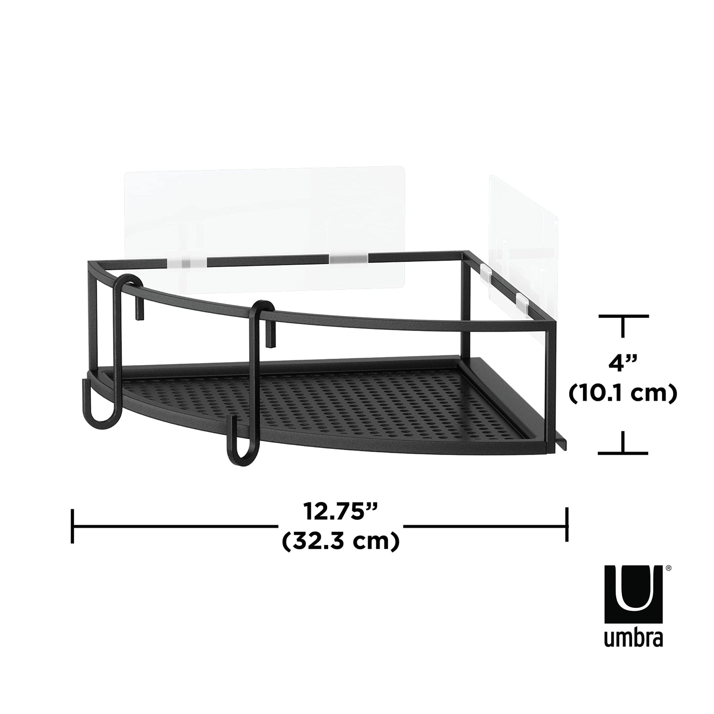 Cubiko Shower Bin Caddy Set, Corner, Black