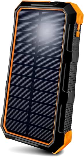 Portable 24,000 mAh Solar Power Bank with LED Flashlight